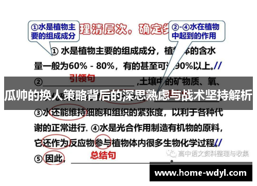 瓜帅的换人策略背后的深思熟虑与战术坚持解析