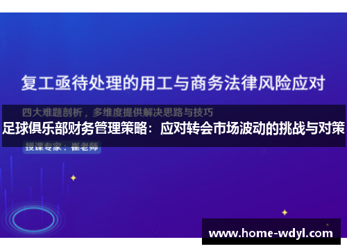 足球俱乐部财务管理策略：应对转会市场波动的挑战与对策
