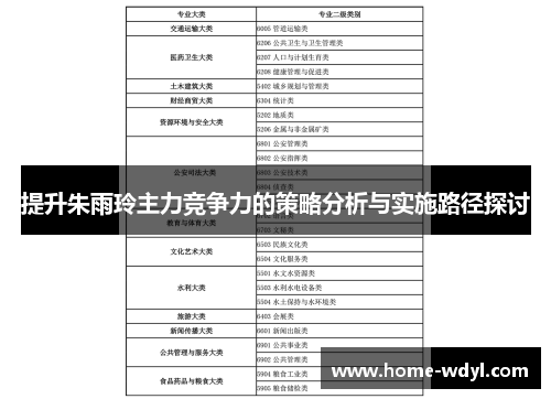 提升朱雨玲主力竞争力的策略分析与实施路径探讨