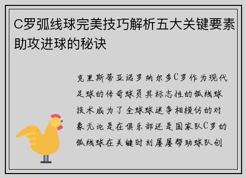 C罗弧线球完美技巧解析五大关键要素助攻进球的秘诀